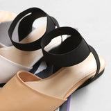 female flat bottom 2019 new toe cross strap Elastic band fairy wind wild point Summer women's