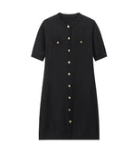 Women's Explosive Knitted Knitted Short-Sleeved Button-Knitted