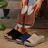 New Slope And Casual Round Head Composite Flying Woven Cool Slippers Type Sandals Women