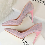 Shoes Sexy Woman Pumps Pointed Toe High Heels Shoes Women Sequins Nightclub Party Shoes Quality Stiletto Heels Lady