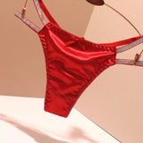 T-Shirts Without Trace Pure Cotton Crotch With Sexy Shiny Belt Bow Pure Desire Trousers