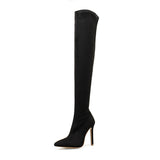 Zingj Boots Women's Heel 2023 Spring Fall New High Heels Winter Boots Show Slim Elastic Boots 42 Plus Size-Outfit