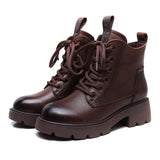 Layer Of Kraft Rubber Foam Bottom Single And Velvet Inner Leather Martin Boots Girl With A