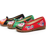 Zingj Shoes Ox Tendon Bottom Big Head Shoes Mother Grandma Shoes A Foot Pedal Cloth Shoe Women's Single Shoes Embroidered