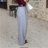 Women's Clothing Hot Loose Feeling High-Rise Temperament Broad-Legged Suit Pants Women Breathable Hanging