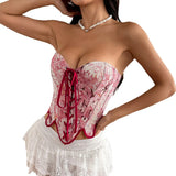New Products In The Wind Design Woven Petals Under The Zip Chain Tied Fish Bone Small Top
