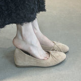 Gentle Bow Single Shoes Women's Red 2025 Spring And Autumn New Evening Breeze Shoes Round Bean