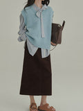 Literary And Artistic Girl The Atmosphere Feels The Bow Loose And Thin And Thin With Comfortable And Gentle Striped Shirt Top