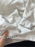 Autumn Winter Letter Printed Grey Hoodie Pullover Sweatshirt Women Long Sleeve Plus Size Casual O-neck Loose Hoody