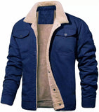 Men's Autumn And Winter New Men's Velvet Cotton Jacket Work Jacket Casual Jacket Men's