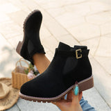 And Winter 2025 New Martin Boots Women Low With Belt Buckle Boots Women's Large Size Boots