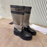 Thick And High-Heeled Buckle Small Design In Autumn And Winter 2025, But The Knee-Thin Long Boots