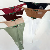 Ice Silk Scarless Lady Thong Diamond With Female Thong Trousers T-Pants Large Thong