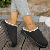 Winter Plus Velvet Warm-Up Slippers Thick-Bottomed Pine Cake Bottom With Heel Snow Boots Cotton
