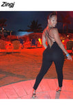 Backless Criss Cross Strap Rompers Women Jumpsuits Deep V-neck Sporty Skinny Bodycon Push Up Jumpsuits Summer