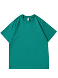 Summer Oversized T-shirt For Women 220G Loose Short Sleeve Tees Solid Casual Basic Cotton T Shirts For Women