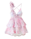 Women's Explosive Three-Dimensional Petals Decorated With Waist Princess