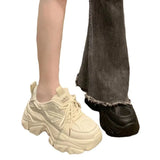 Dad Shoes Women's Height Increased 2025 Spring New Small Man Showing High Thick Bottom Fried Street Sneakers