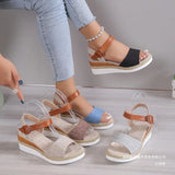 Word With Slope And Fish Mouth Sandals Women Summer New Buckle Outside Wearing Beach Cool
