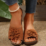 Women's Shoes 2025 Spring And Summer New One Flower-Dew Slippers Women Cool