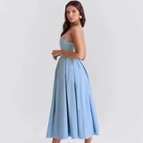 Tube Pleated Midi Dress- Outfit