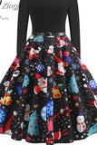 Dot Elegant Party Dresses Women Long Sleeve Winter Dress Big Swing Rockabilly Vintage Dress Casual Christmas