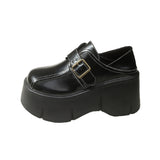 Leather Shoes 2025 Spring And Autumn New Metal Belt Buckle Waterproof Platform Platform With Mary Jane Love Single Shoes
