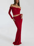 Off Shoulder Top & Maxi Skirt Two Piece
