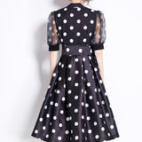 Dress Female High-End Light Luxury Famous Bubble Bubble Sleeve Dress Design Feel Waist Strap Fluffy French