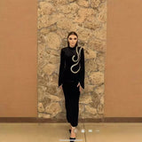 Elegant Bandage Dress Star With The Same Nail-Drilled Stage Party Round-Necked Ass Dress