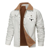 Men's Autumn And Winter New Men's Velvet Cotton Jacket Work Jacket Casual Jacket Men's