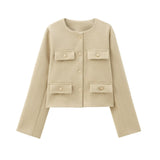 And Winter New Women's Small Fragrant Fashion Button Dress Short Suit Jacket