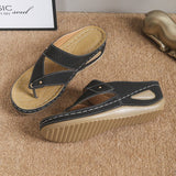 Summer New Fashion Slope And Flip-Flops Wearing Beach Slippers Large Size Women Summer