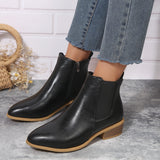 Women's Boots New Square With Large Size Women's Boots Velvet Fashion Boots Side Zippered Tips Short