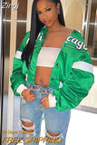 Letter Embroidery Varsity Jackets for Women 2023 Winter Coat Vintage Y2k Winter Streetwear Baseball Bomber