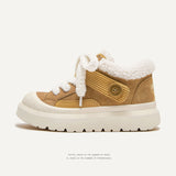 Shoes Ugly Big Shoes Winter Thick Soles To Keep Warm Cotton Shoes Simple Short Boots Men And Women's Snow