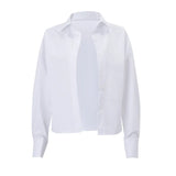 Zingj 2024 Women's Fashion Casual And Sexy Three-Piece Solid Color Set With Long-Sleeved Shirt And Wide-Leg
