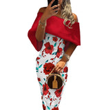 New Women's Oblique Shoulder Print Sexy Bag Hip Dress Body Temperament Dress Female
