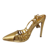 Gold Strap Sexy Fine High Heel Size 45 Pointed Women's Singles Shoes