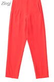 Women's Pants Beige Pencil High Waist Pants For Women Office Casual Elegant Woman Trousers Fashion Streetwear Summer