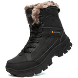 2025 Plus Velvet Warm Cotton Shoes Men's Large-Size Hiking Shoes High-Top Snow Boots Men Thick Up Outdoor