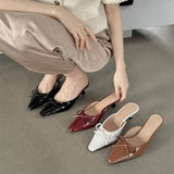 Down And Slippers 2025 New French Fairy Bow Bow Head Cool Drag Temperament Simple Coarse And Cool