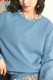 Winter pearl Beaded women long sleeve sweaters knitted white black knitwear Slim-fit top luxury designer sweater