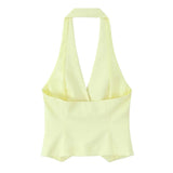 Women's Explosive Neck Vest + Wide Leg Trousers