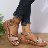 Slope Hedging Toe Buckle Sandals Women Large Thick Bottoms In The Cool