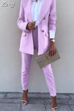 Piece Women Sets New Arrival Summer Autumn Matching Sets Solid Two Pieces Sets Top And Pants Suits Outfits Clothing