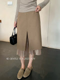 Xixi 13 Line 2025 Autumn White Standard Elegant High-Waisted Skirt Wool A-B-Pack Short Skirt