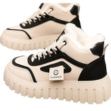 Winter New Ins Plus Velvet To Help Lao Dad Shoes Female Tide Students Leisure Small White Shoes To Increase The Thick Bottom Korean