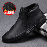 New Winter Leather Shoes Plus Velvet Cotton Shoes Men's Shoes One Foot Lazy Shoes Warm Comfortable Casual Shoes