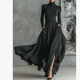 Heavy Industry Withered Leaves Folded Half Skirt Spring And Autumn Gloss Irregular Stow Over The Knee And Ankle